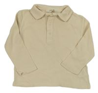 Béžové žebrované polo triko H&M