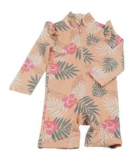 Světlerůžový UV overal s listy a kytičkami Primark