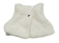 Biela chlpatá vesta Shein