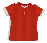 Červeno-bílé sportovní tričko s logem Kipsta