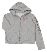 Sivá prepínaci crop mikina s kapucňou a číslom H&M
