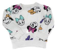 Biela mikina s Minnie a Daisy