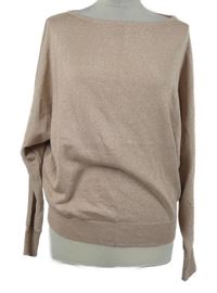 Dámsky svetloružový trblietavý oversized sveter F&F