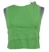 Nové - Dámsky zelený úpletový rebrovaný crop top Primark
