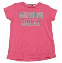 Neónově ružové tričko s nápisom zn. Pep&Co