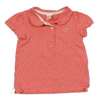 Růžové puntíkaté polo tričko se srdíčkem H&M