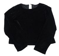 Černé sametové crop triko Dunnes stores