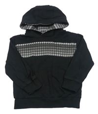Čierno-vzorovaná mikina s kapucňou Urban