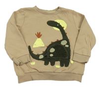 Béžová mikina s dinosaurom F&F