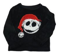Černá chlupatá pyžamová mikina - Jack Skellington Primark