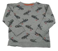 Sivá mikina s dinosaurami zn. Urban rascals