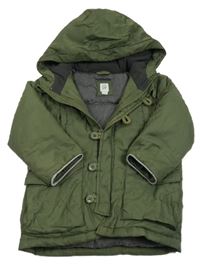 Khaki šušťáková zimná bunda s kapucňou zn. GAP