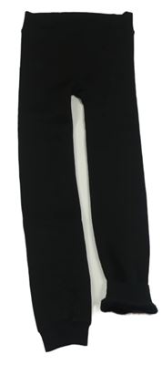 Čierne zateplené pančuskové legíny