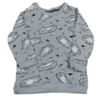 Sivá vzorovaná mikina s medveďmi