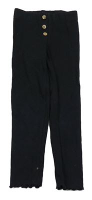 Čierne rebrované legíny s gombíky Orchestra