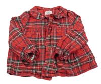 Červeno-barevná kostkovaná flanelová košilová tunika Next 