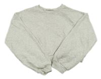 Světlšedá crop mikina s nápisom H&M