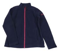 Tmavomodrá fleecová prepínaci mikina ružovým zipsom Crivit