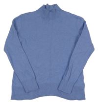 Modrý sveter so stojačikom