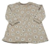 Béžové kvetinové teplákové šaty Tu