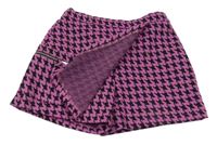 Ružovo-čierne vzorované úpletové sukňové kraťasy s vreckom Dunnes