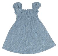 Světlemodro-sivo-biele kvetované šaty Primark