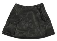 Čierna koženková sukňa s vreckom H&M