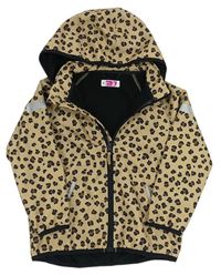 Béžová vzorovaná softshellová bunda s kapucňou H&M