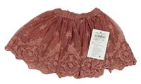 Ružová sieťovaná sukňa s výšivkou Mamas&Papas