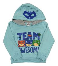 Světlemodrá mikina PJ Masks s kapucňou
