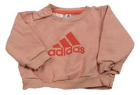 Broskvová mikina s logem Adidas