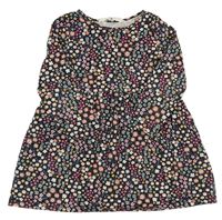 Čierne kvietkovane bavlnené šaty H&M