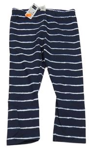 Nové - Tmavomodro-biele pruhované legíny St. Bernard