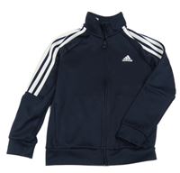 Tmavomodrá propínací funkční sportovní mikina s logem Adidas