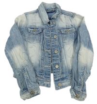 Modro-biela rifľová crop bunda Next