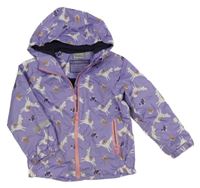 Levandulová šusťáková jarní bunda s lamami a kapucí Impidimpi