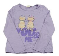 Svetlofialové tričko s kočičkami Kids