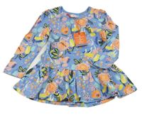 Nové - Modré bavlněné šaty se zvířátky Miniclub