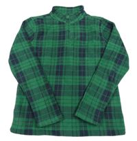 Zeleno-tmavomodrá kockovaná fleecová mikina TEX