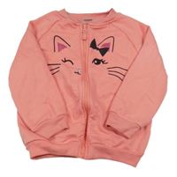 Korálová prepínaci mikina s mačkou Kiki&Koko