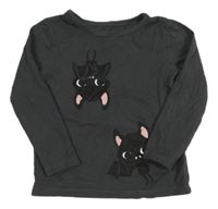 Tmavosivé tričko s netopýry H&M
