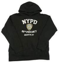 Čierna mikina s potiskem policie a kapucňou Awdis