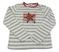 Šedo-bílá pruhovaná sametová mikina HSM Disney