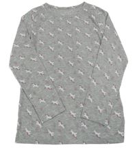 Šedé melírované triko s jednorožci Urban