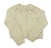 Béžové chlpaté svetrové bolerko s flitrami C&A