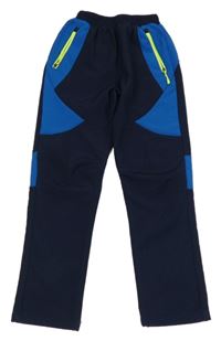 Tmavomodro-azurové softshellové kalhoty 