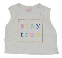 Biely crop top s nápisom Primark