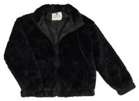 Čierna kožušinová crop podšitá bunda F&F