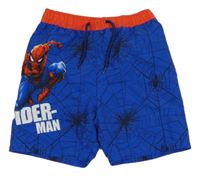 Kobaltově modro-červené plážové kraťasy se Spider-manem Marvel