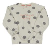 Biela mikina s bodkami a nápisom Matalan